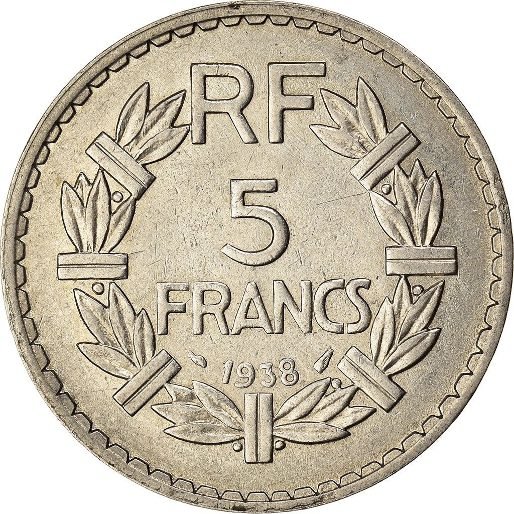 French 5 Francs Coin | KM888 | France | 1933 - 1939