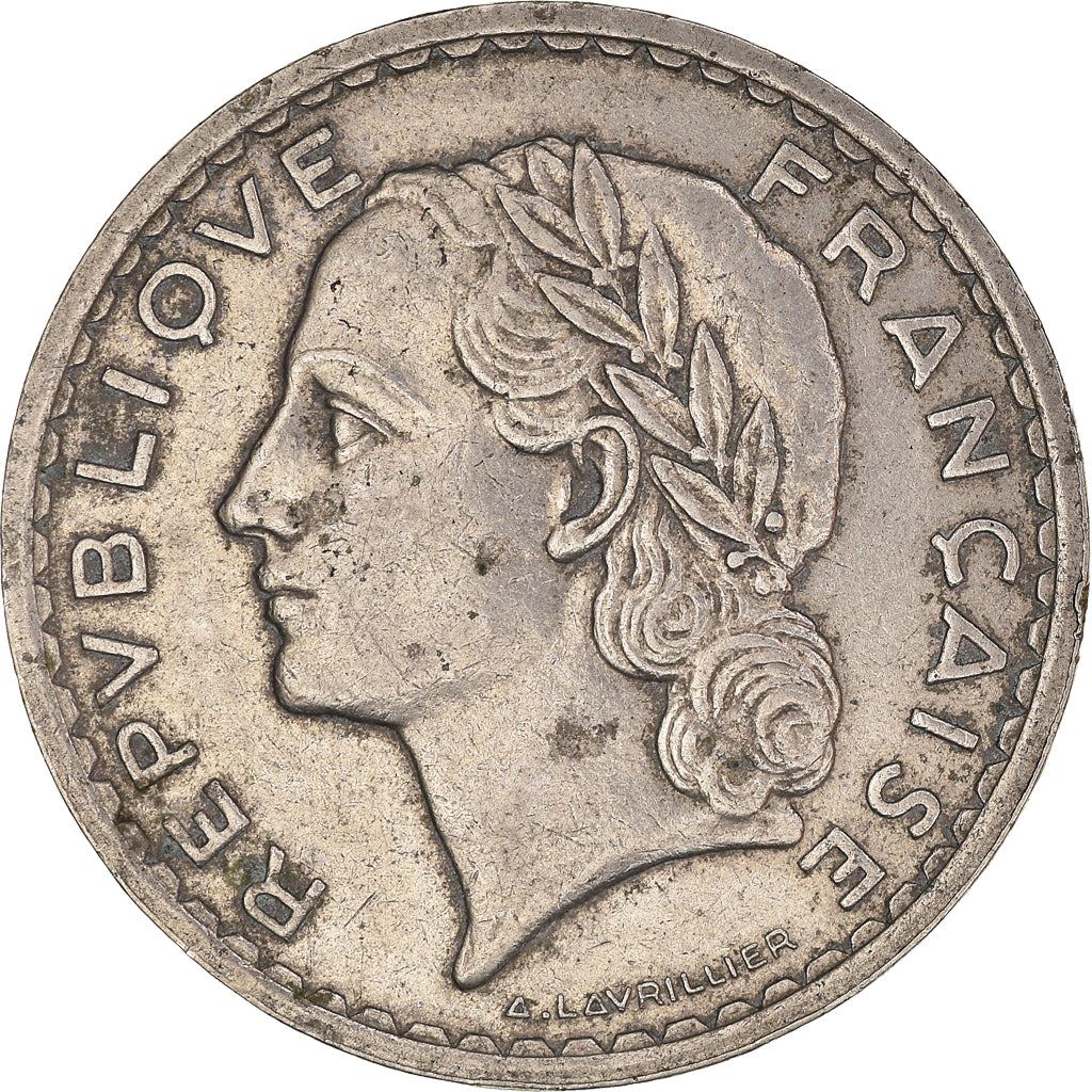 French 5 Francs Coin | KM888 | France | 1933 - 1939