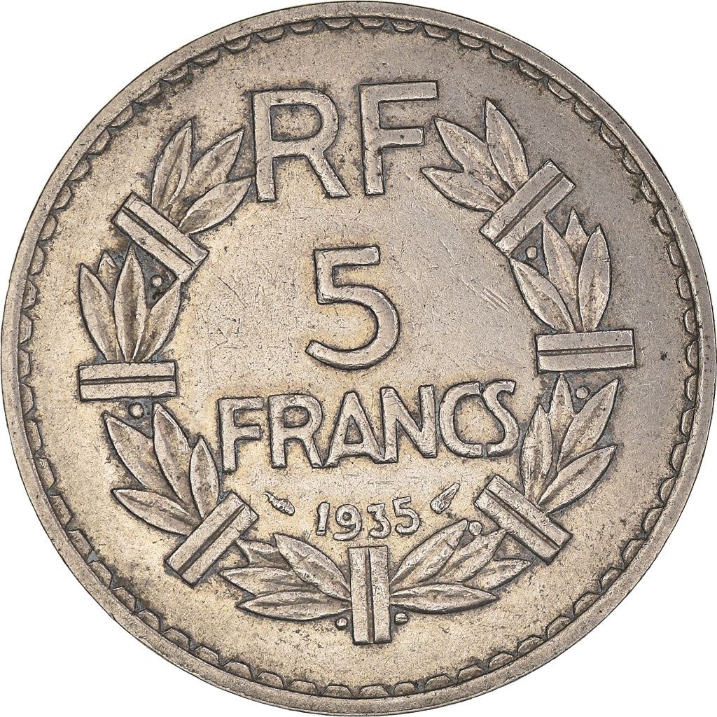 French 5 Francs Coin | KM888 | France | 1933 - 1939