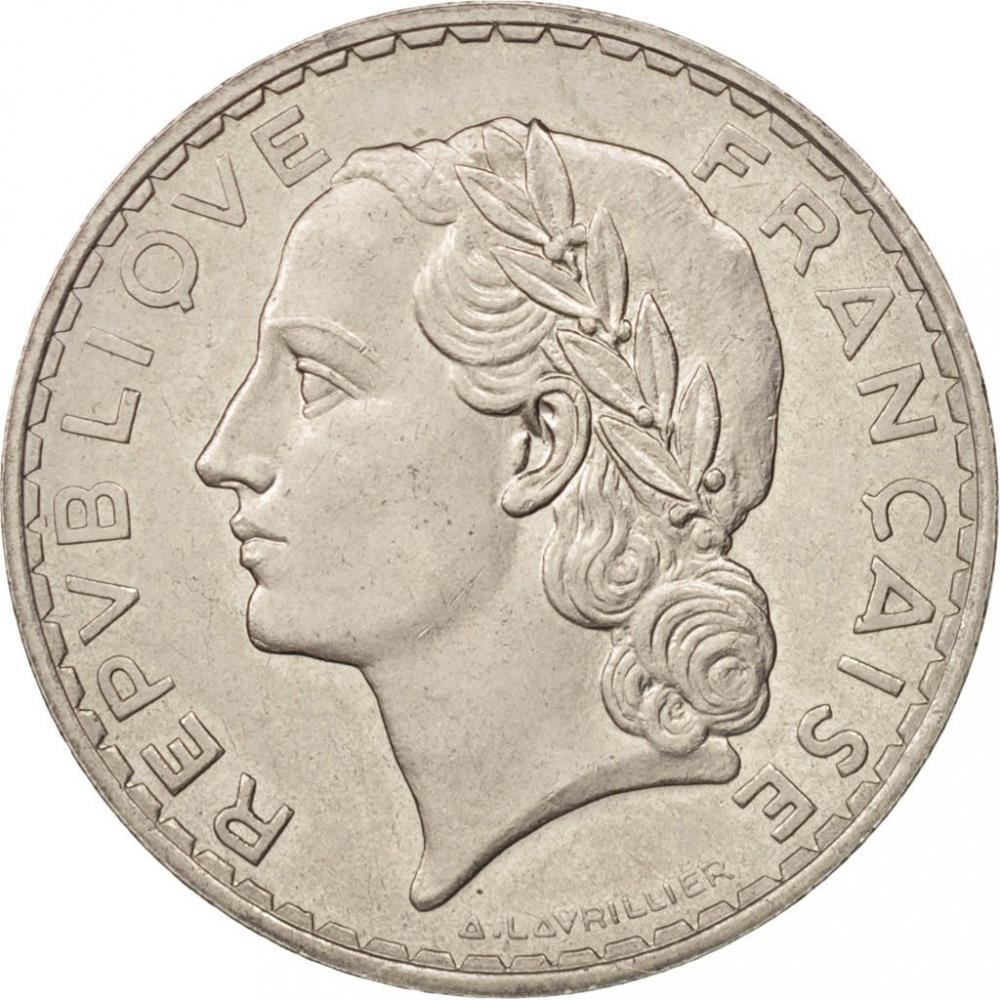 French 5 Francs Coin | KM888b | France | 1945 - 1952