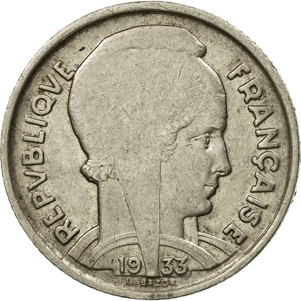 French 5 Francs Coin | Third Republic Bazor | KM887 | France | 1933