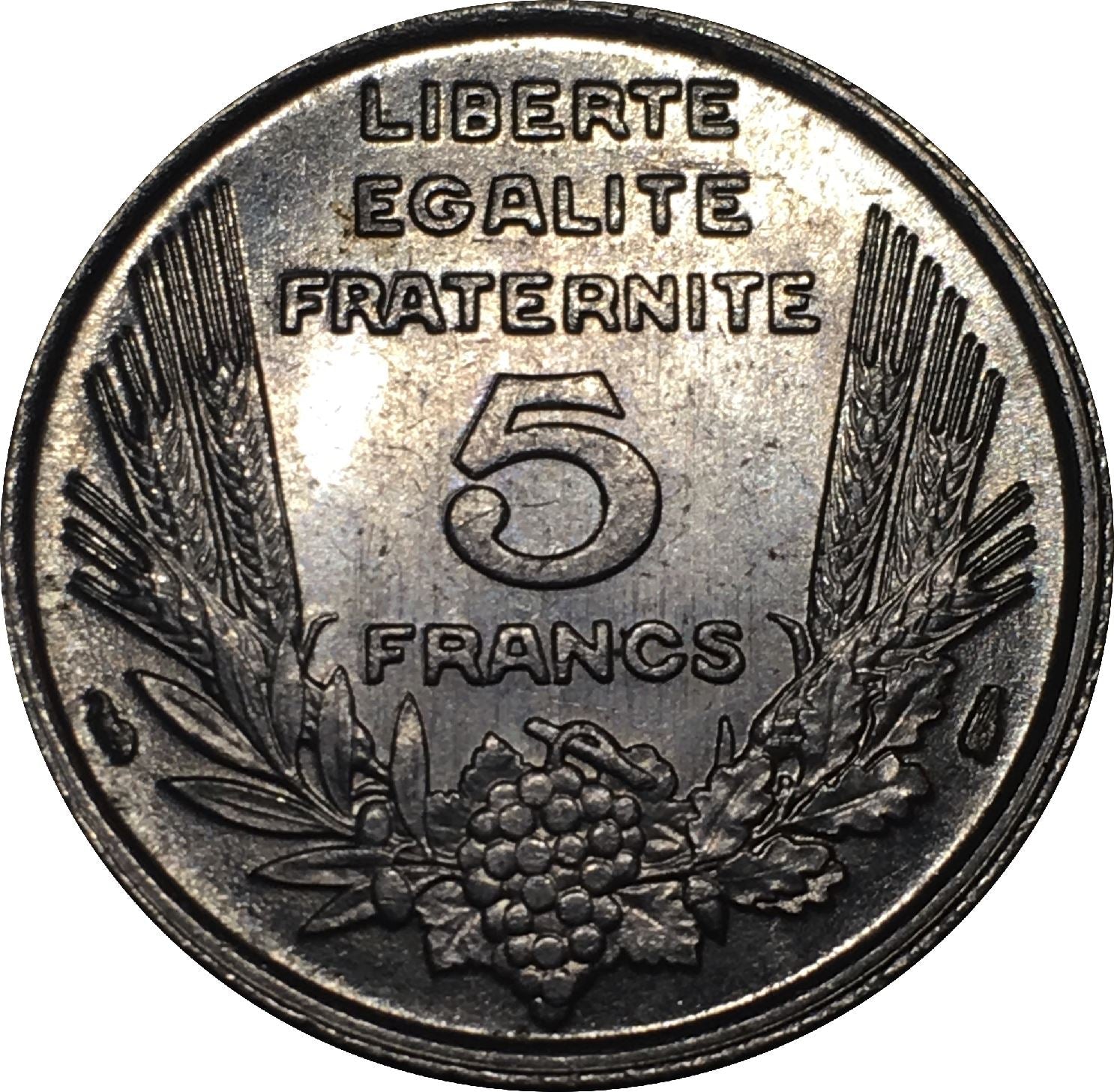 French 5 Francs Coin | Third Republic Bazor | KM887 | France | 1933