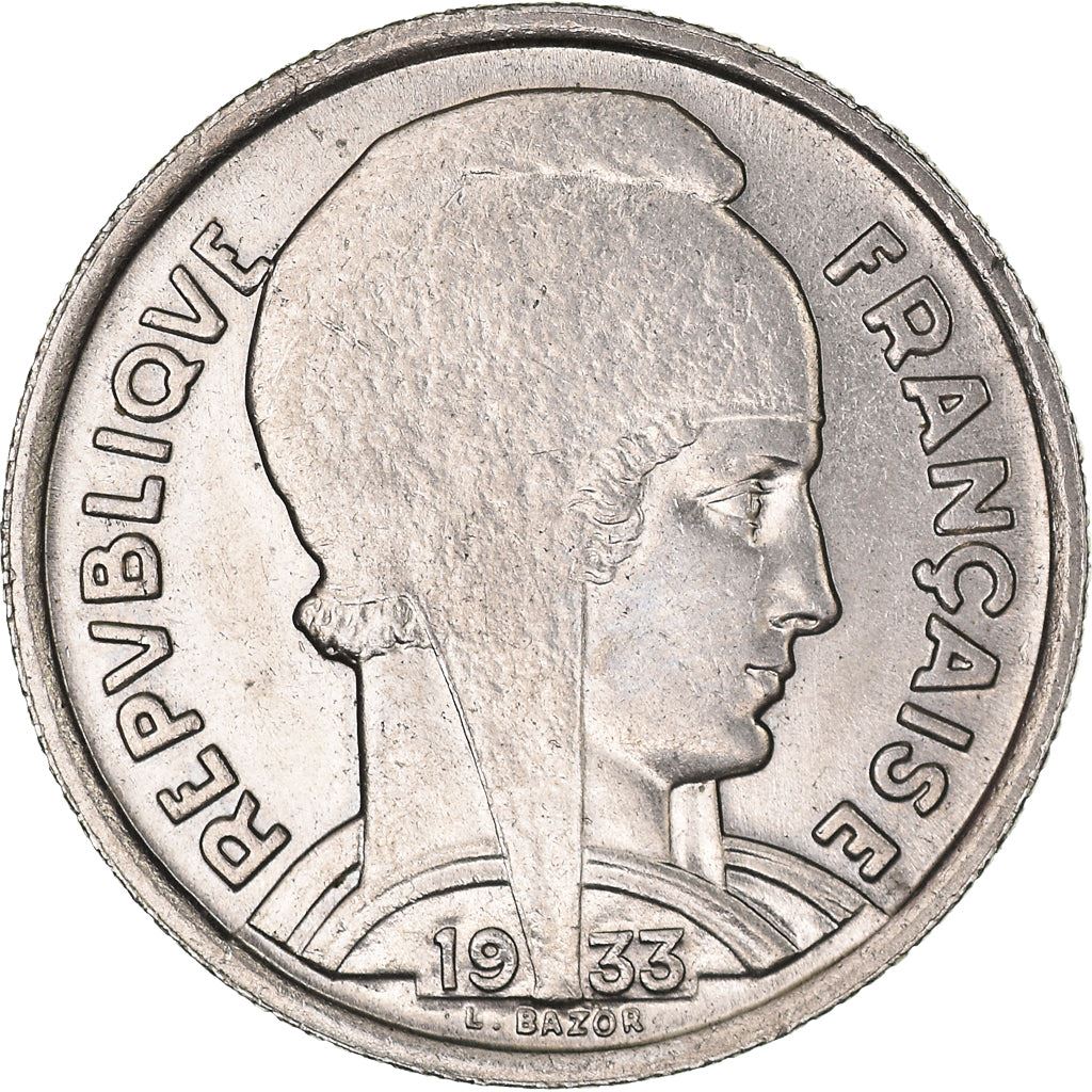 French 5 Francs Coin | Third Republic Bazor | KM887 | France | 1933