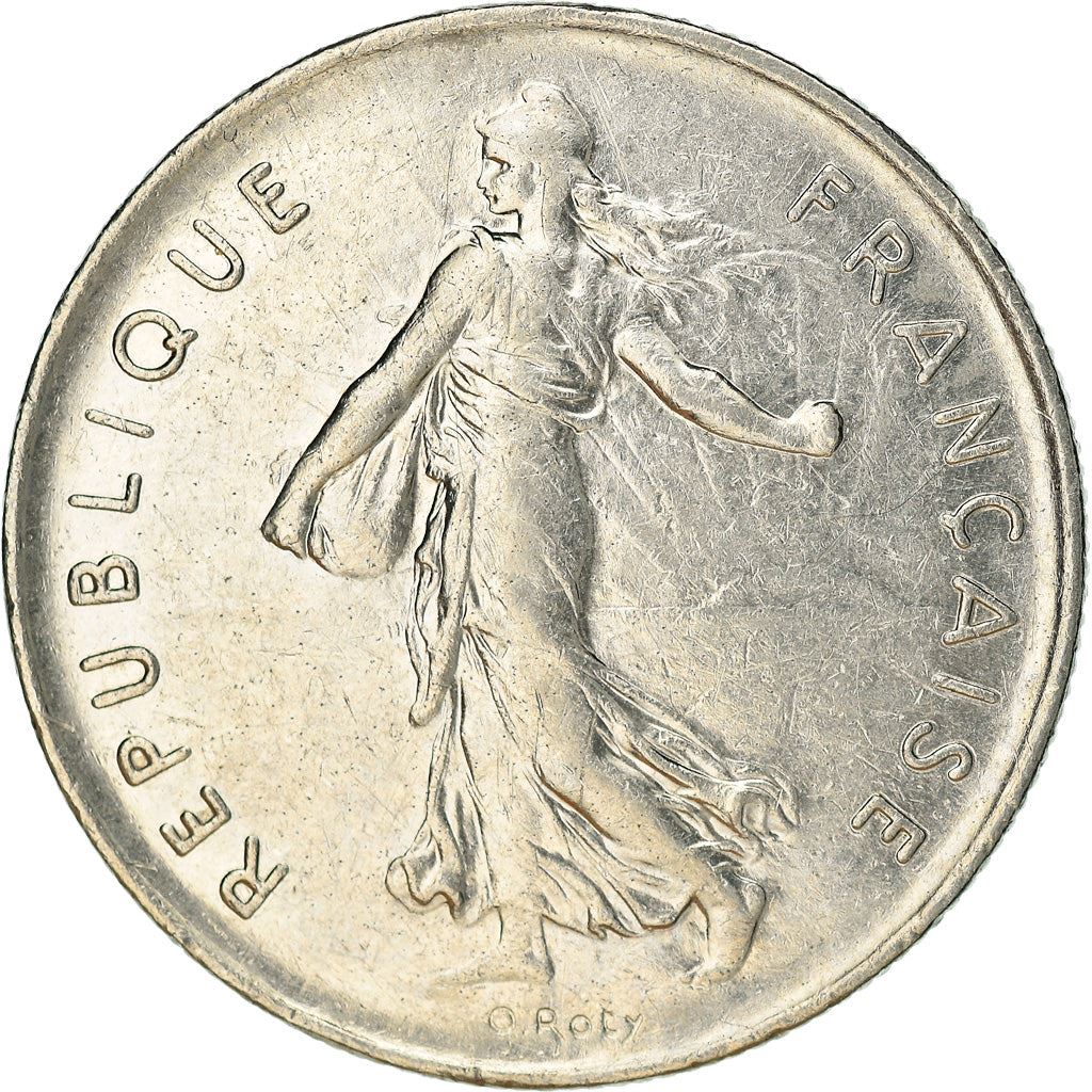 French 5 Francs Coin | signature O. Roty | KM926a.1 | France | 1969 - 2001