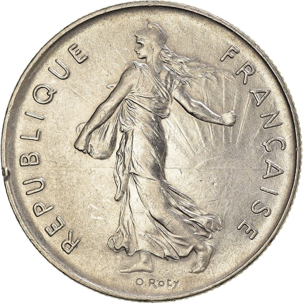 French 5 Francs Coin | signature O. Roty | KM926a.1 | France | 1969 - 2001