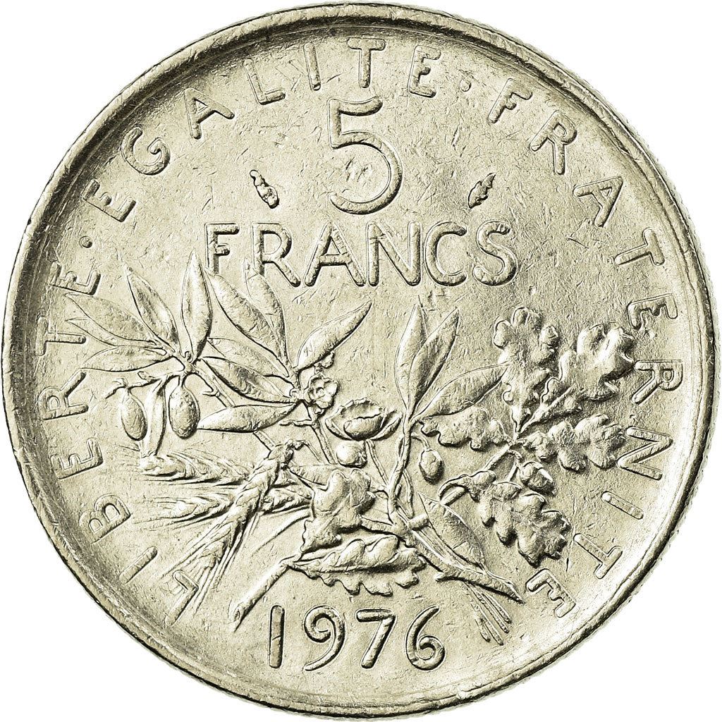 French 5 Francs Coin | signature O. Roty | KM926a.1 | France | 1969 - 2001