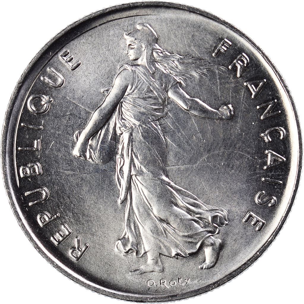 French 5 Francs Coin | signature O. Roty | KM926a.1 | France | 1969 - 2001