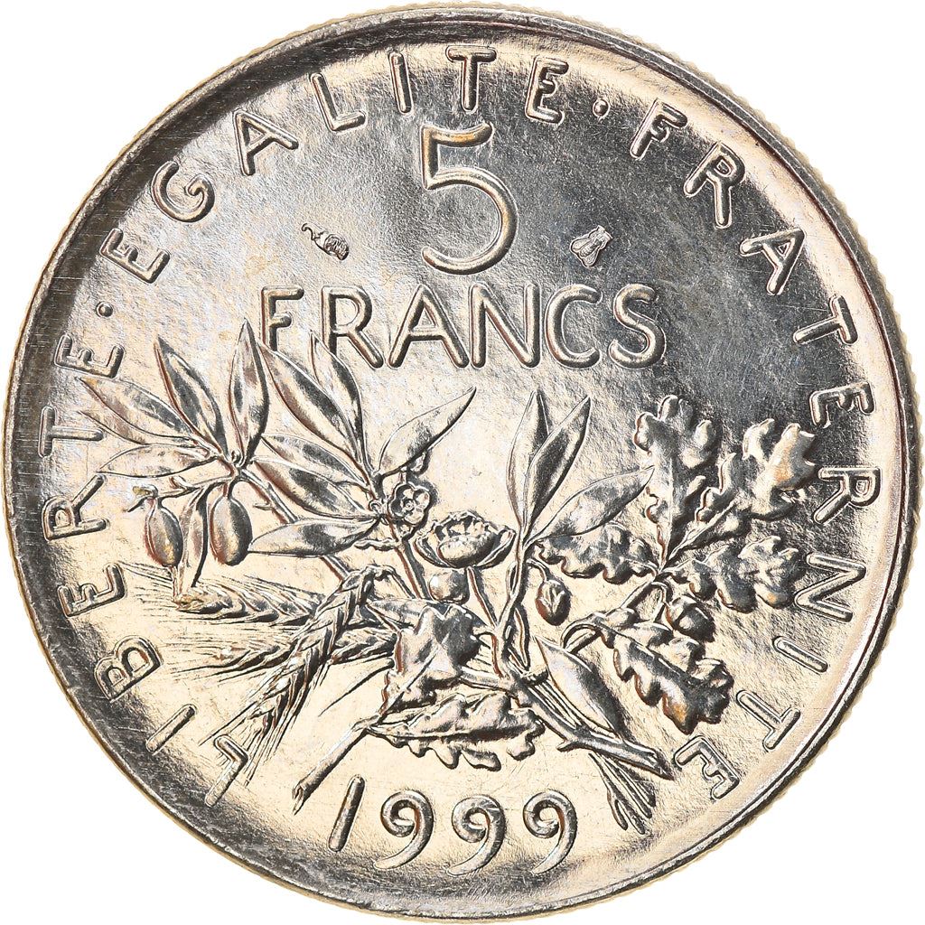 French 5 Francs Coin | signature O. Roty | KM926a.1 | France | 1969 - 2001