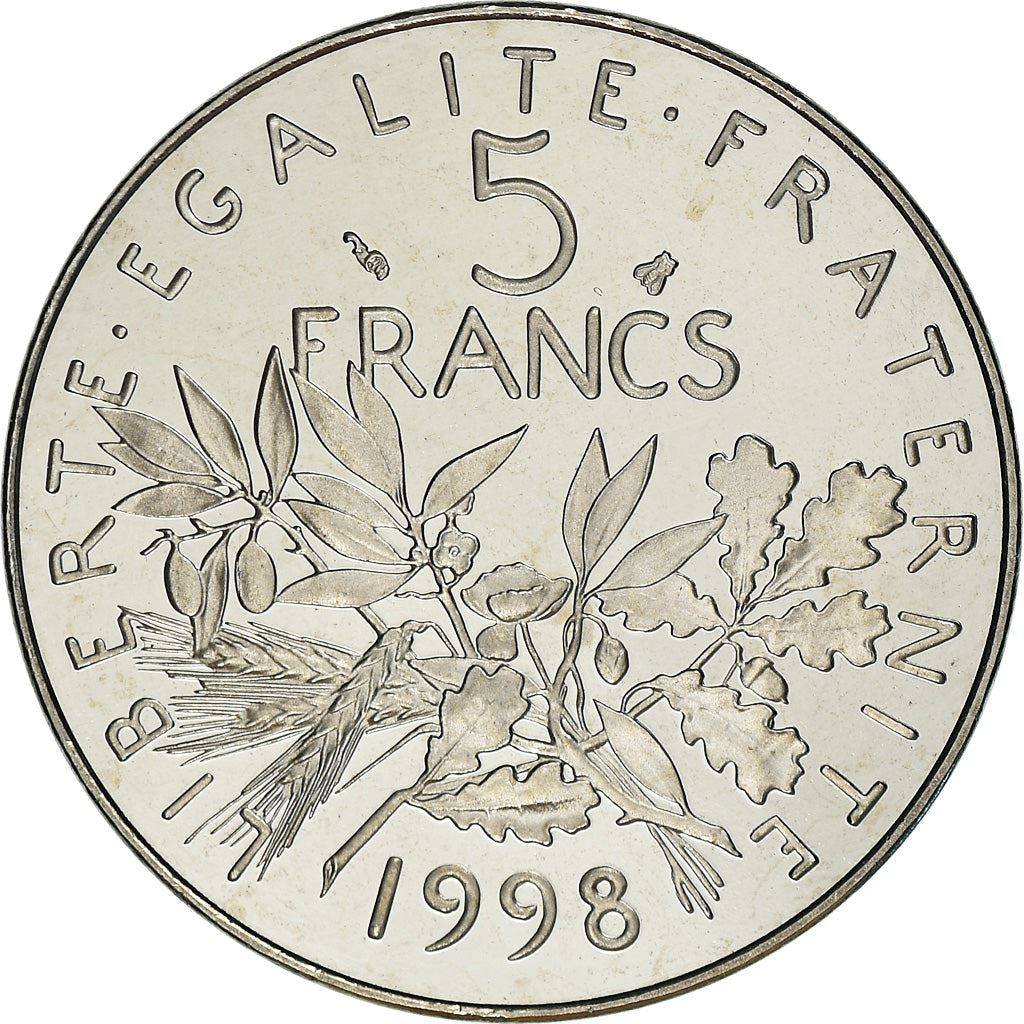 French 5 Francs Coin | signature O. Roty | KM926a.1 | France | 1969 - 2001