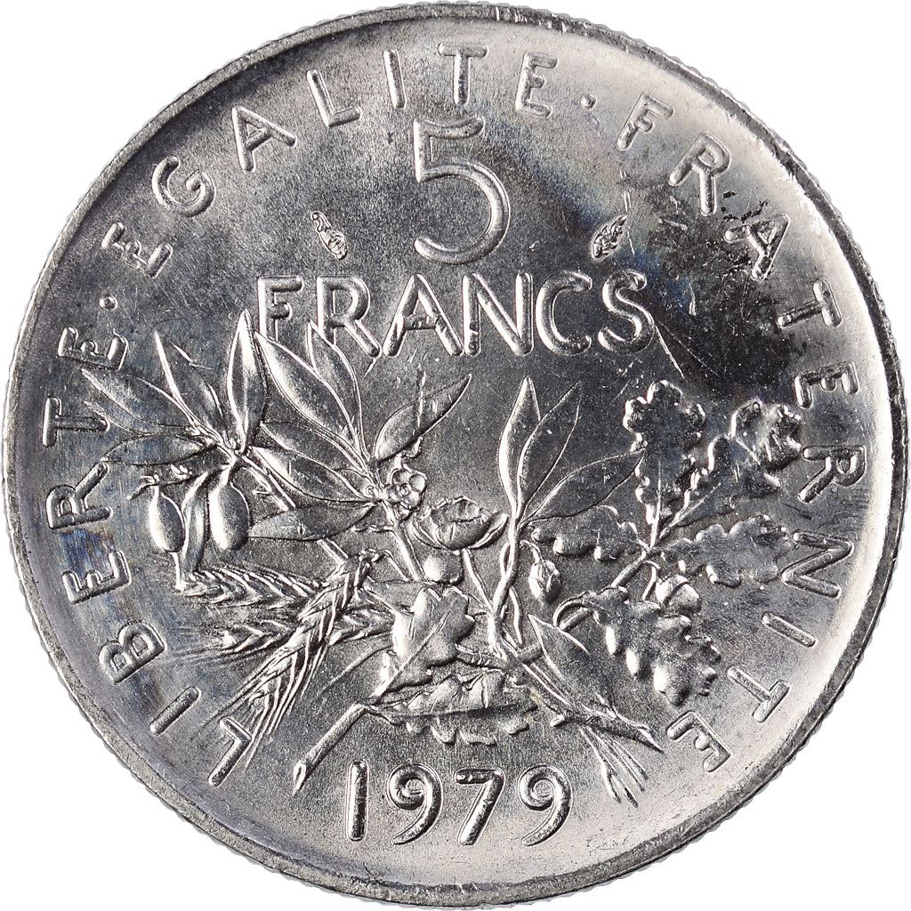 French 5 Francs Coin | signature O. Roty | KM926a.1 | France | 1969 - 2001