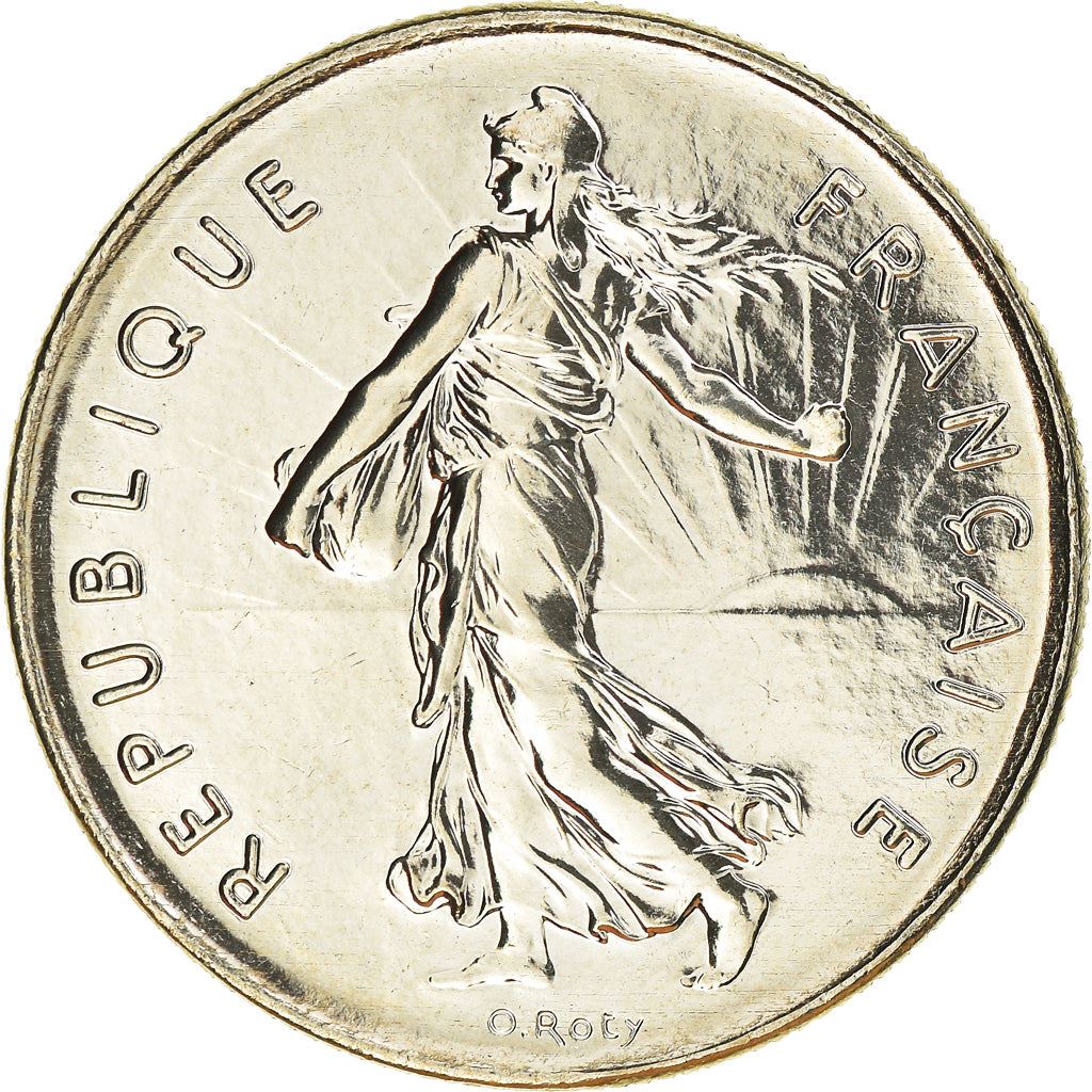 French 5 Francs Coin | signature O. Roty | KM926a.1 | France | 1969 - 2001