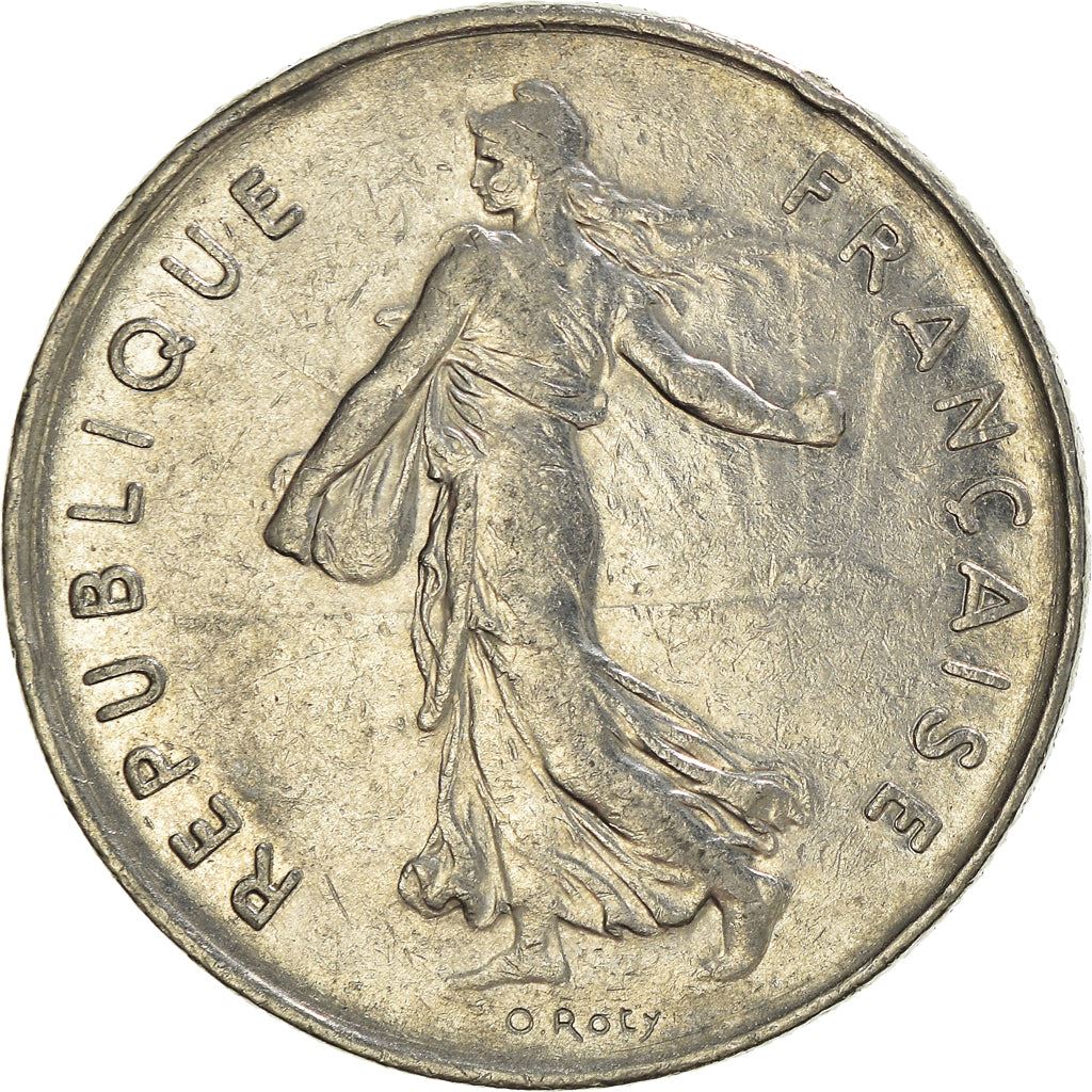 French 5 Francs Coin | signature O. Roty | KM926a.1 | France | 1969 - 2001