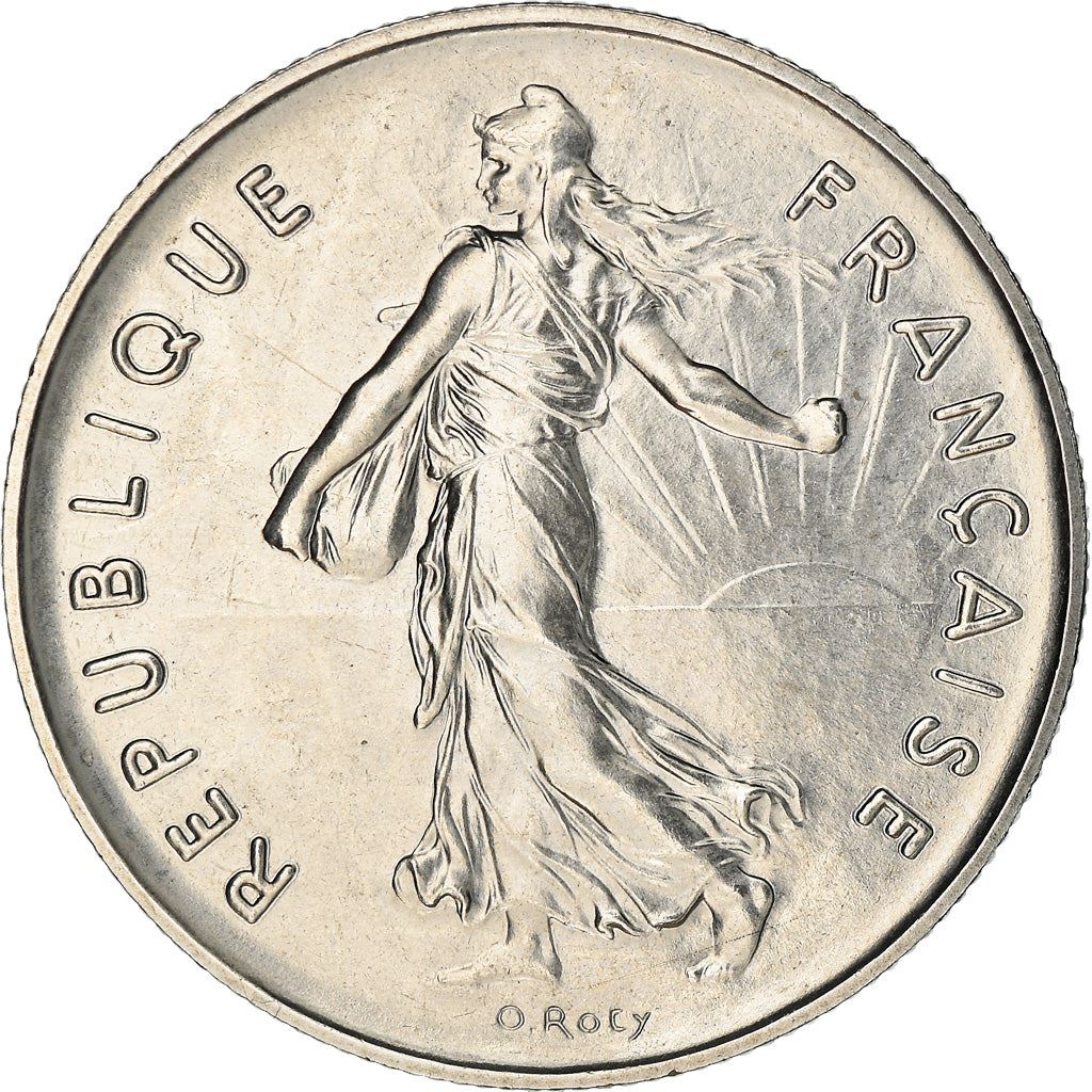 French 5 Francs Coin | signature O. Roty | KM926a.1 | France | 1969 - 2001