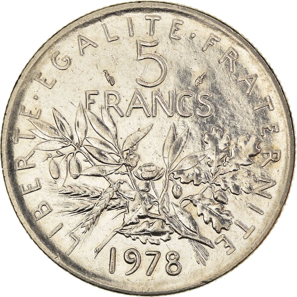 French 5 Francs Coin | signature O. Roty | KM926a.1 | France | 1969 - 2001