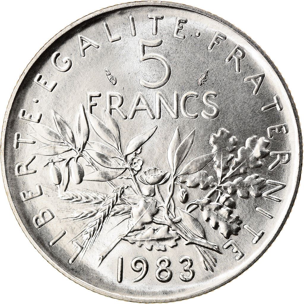 French 5 Francs Coin | signature O. Roty | KM926a.1 | France | 1969 - 2001