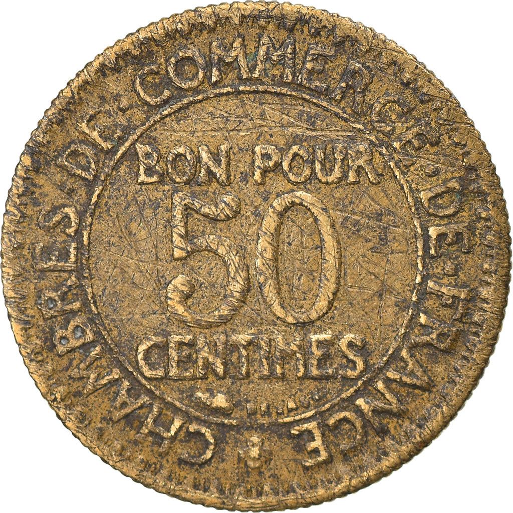 French 50 Centimes Coin | Chambers of Commerce | KM884 | France | 1920 - 1929