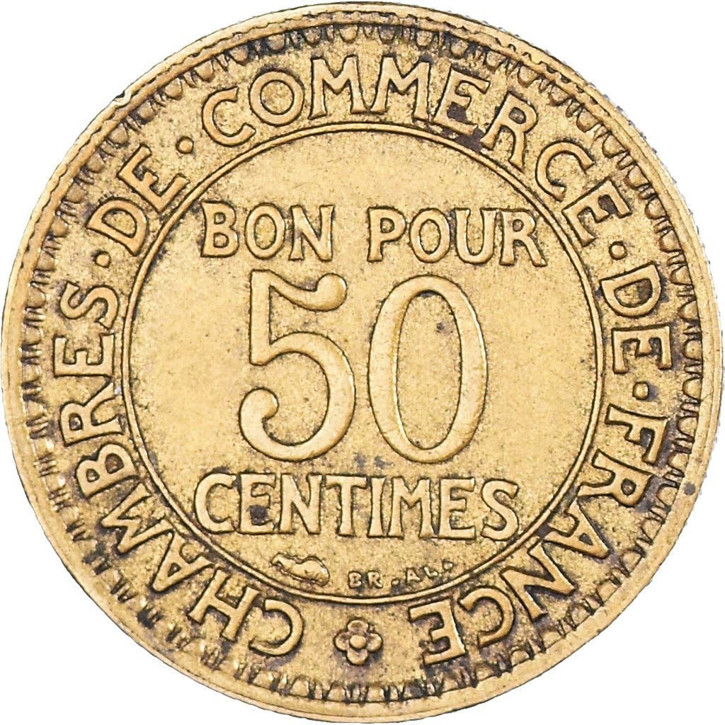 French 50 Centimes Coin | Chambers of Commerce | KM884 | France | 1920 - 1929