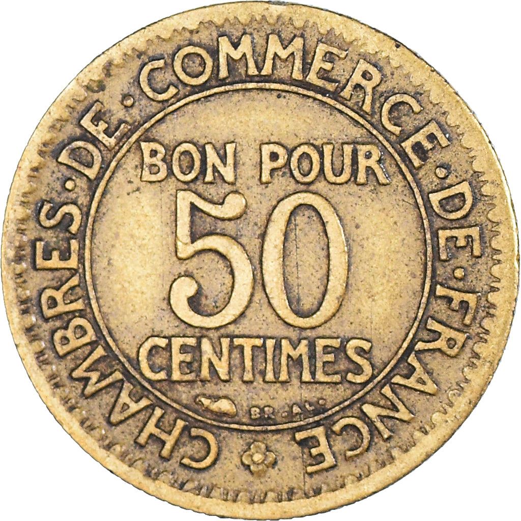 French 50 Centimes Coin | Chambers of Commerce | KM884 | France | 1920 - 1929