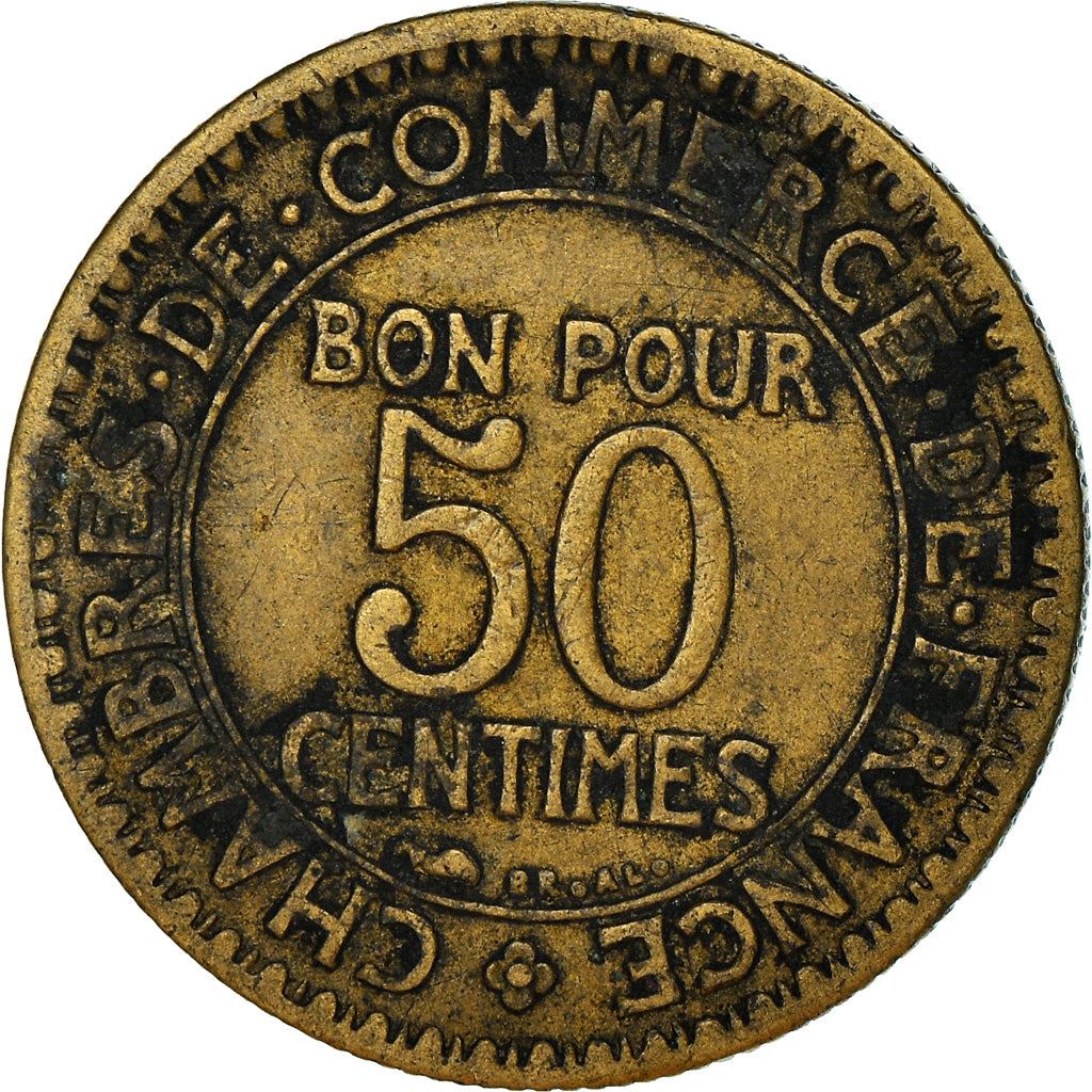 French 50 Centimes Coin | Chambers of Commerce | KM884 | France | 1920 - 1929