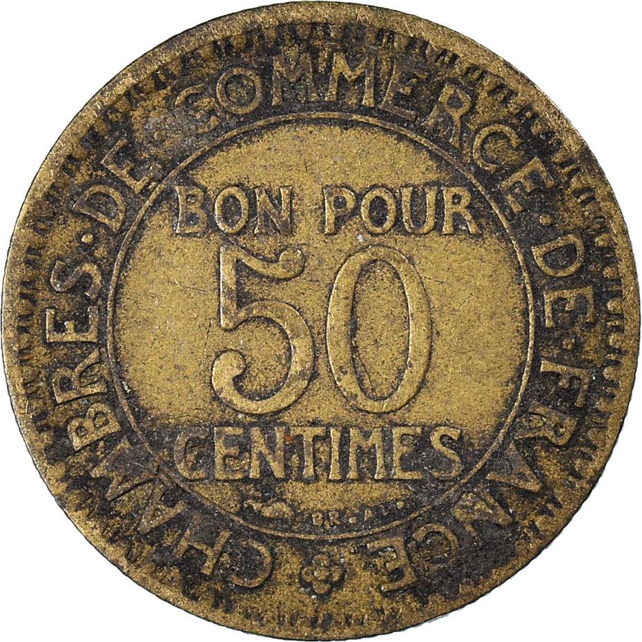 French 50 Centimes Coin | Chambers of Commerce | KM884 | France | 1920 - 1929