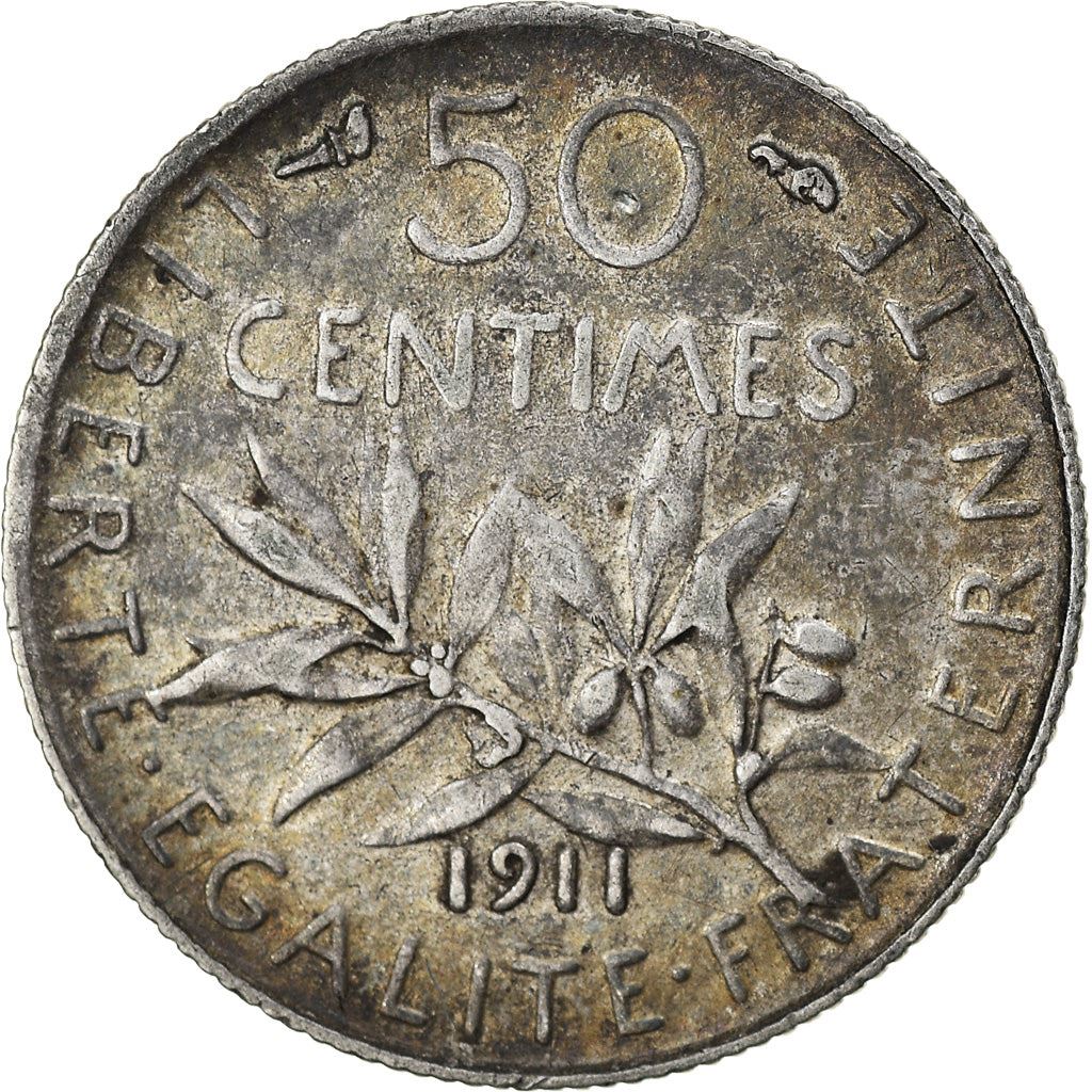 French 50 Centimes Coin | Silver | KM854 | France | 1897 - 1920