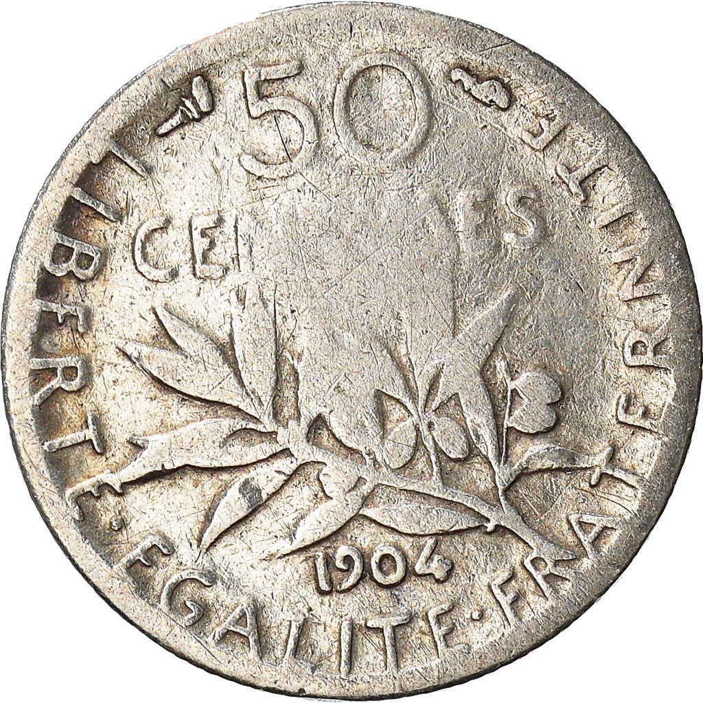 French 50 Centimes Coin | Silver | KM854 | France | 1897 - 1920