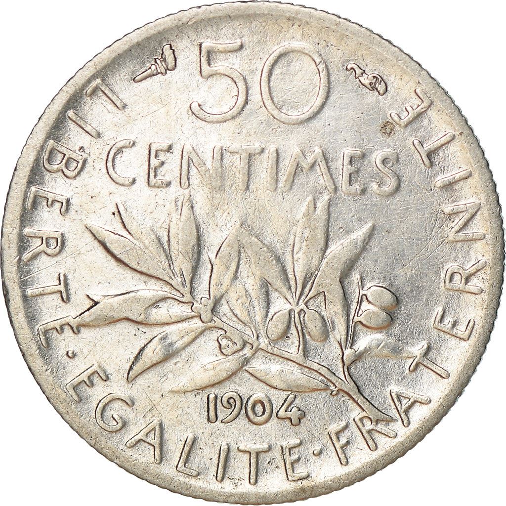 French 50 Centimes Coin | Silver | KM854 | France | 1897 - 1920