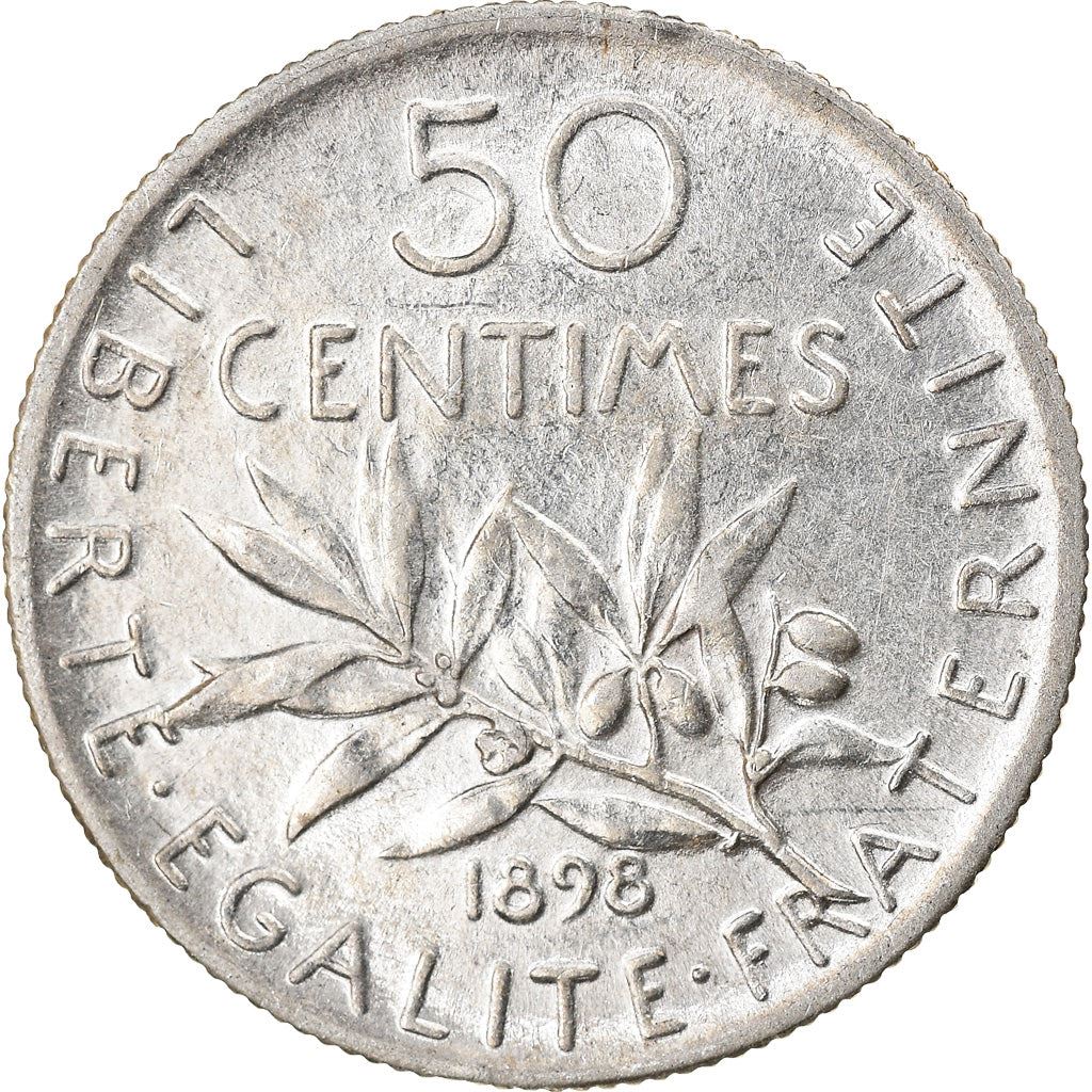 French 50 Centimes Coin | Silver | KM854 | France | 1897 - 1920