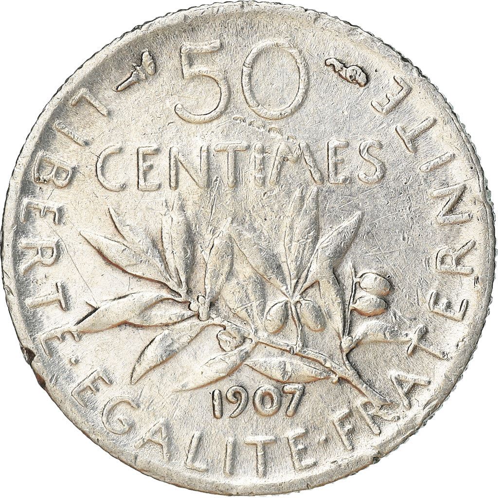 French 50 Centimes Coin | Silver | KM854 | France | 1897 - 1920