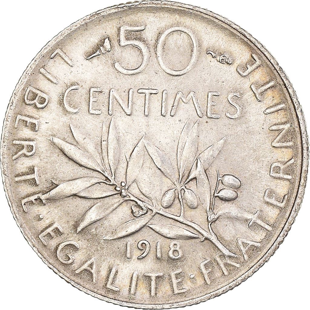 French 50 Centimes Coin | Silver | KM854 | France | 1897 - 1920