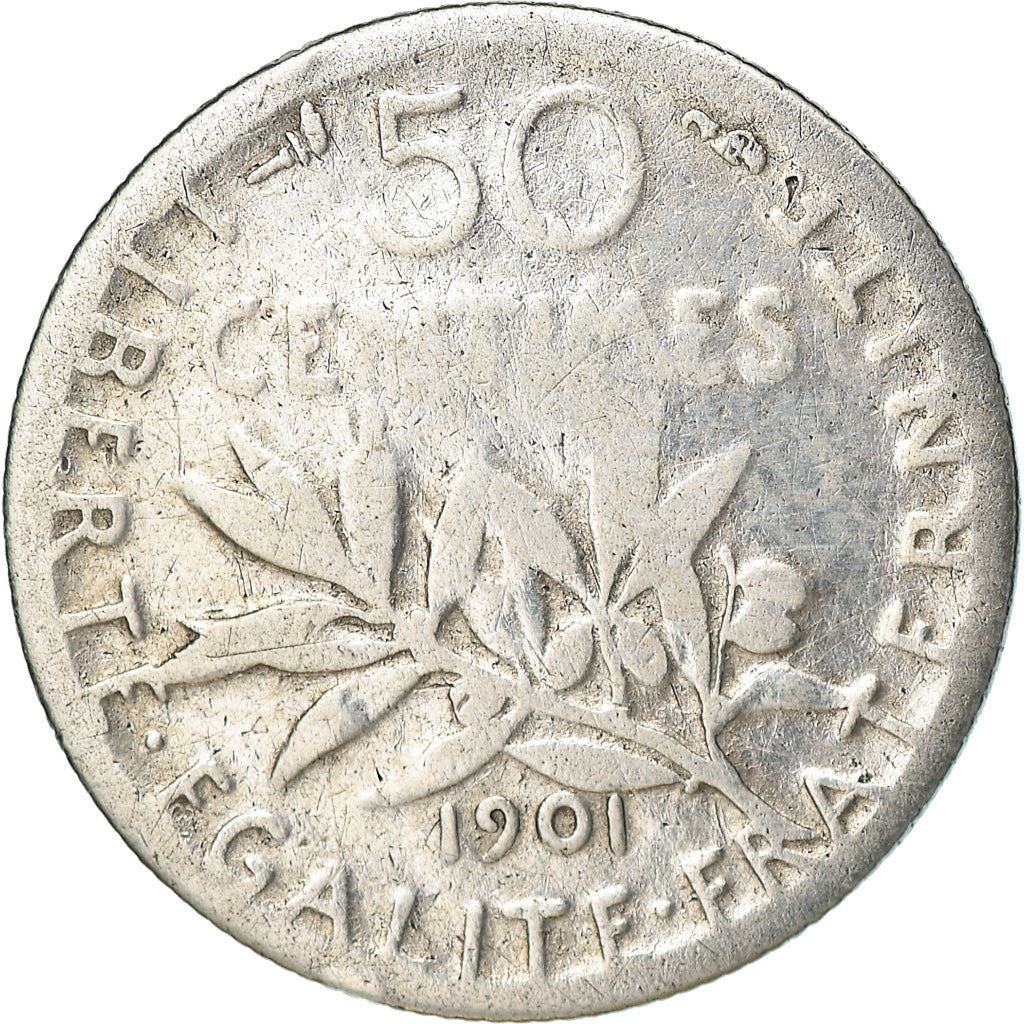 French 50 Centimes Coin | Silver | KM854 | France | 1897 - 1920