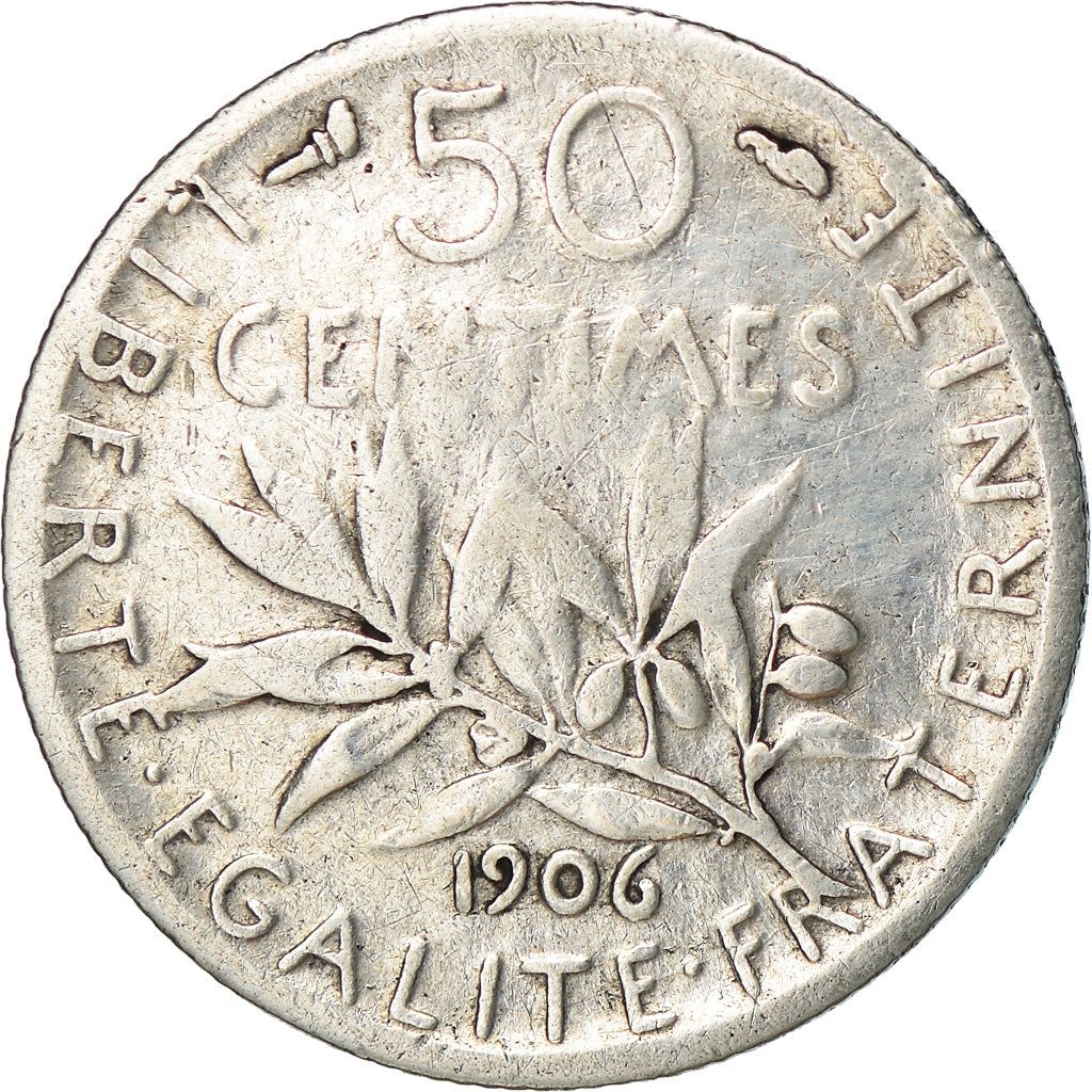 French 50 Centimes Coin | Silver | KM854 | France | 1897 - 1920