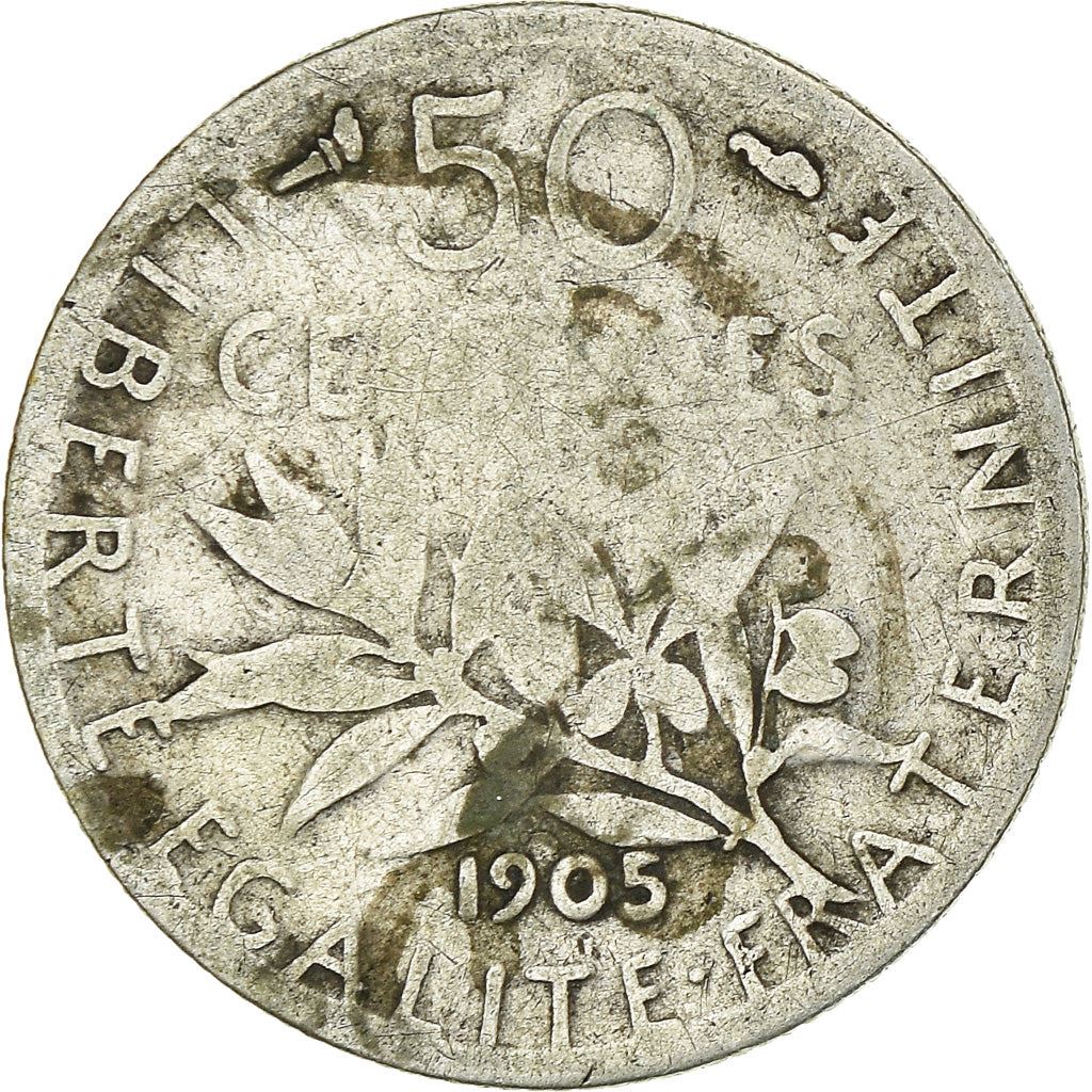 French 50 Centimes Coin | Silver | KM854 | France | 1897 - 1920