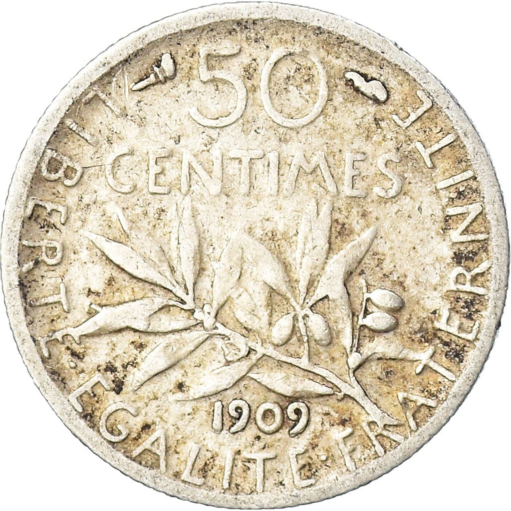 French 50 Centimes Coin | Silver | KM854 | France | 1897 - 1920