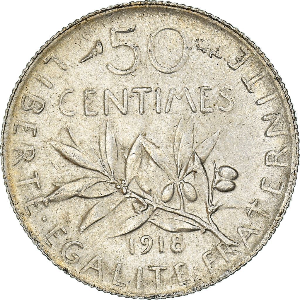 French 50 Centimes Coin | Silver | KM854 | France | 1897 - 1920