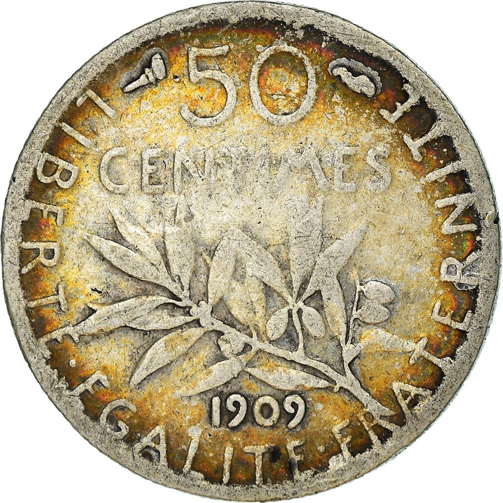 French 50 Centimes Coin | Silver | KM854 | France | 1897 - 1920