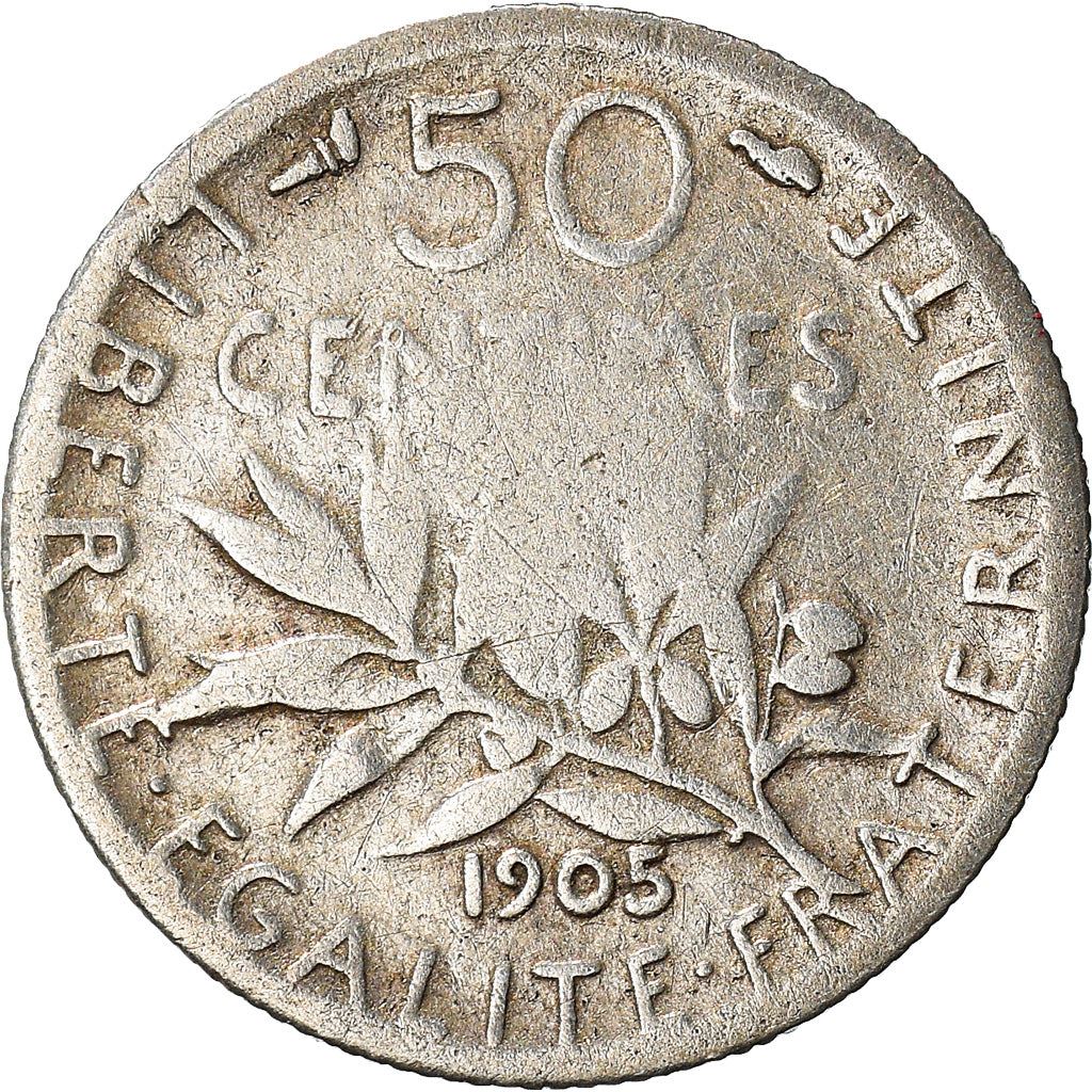 French 50 Centimes Coin | Silver | KM854 | France | 1897 - 1920