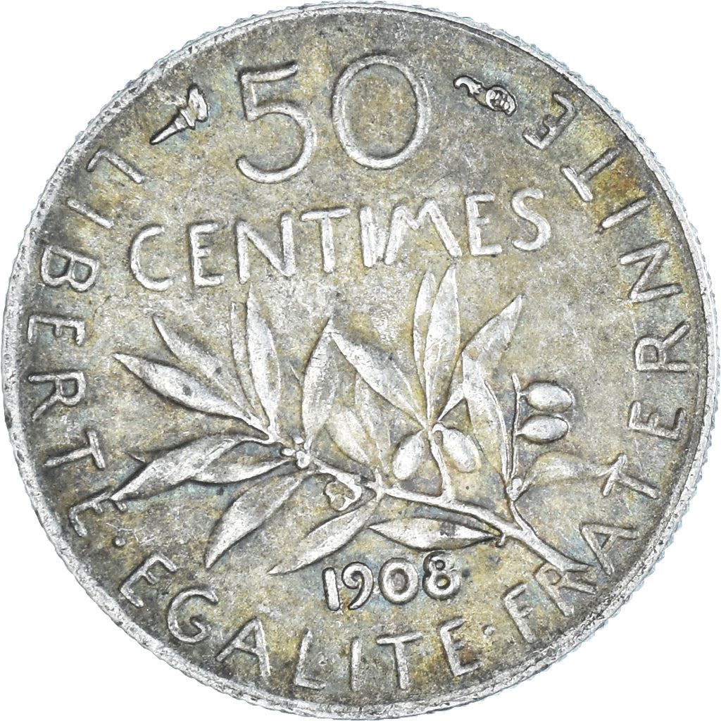 French 50 Centimes Coin | Silver | KM854 | France | 1897 - 1920