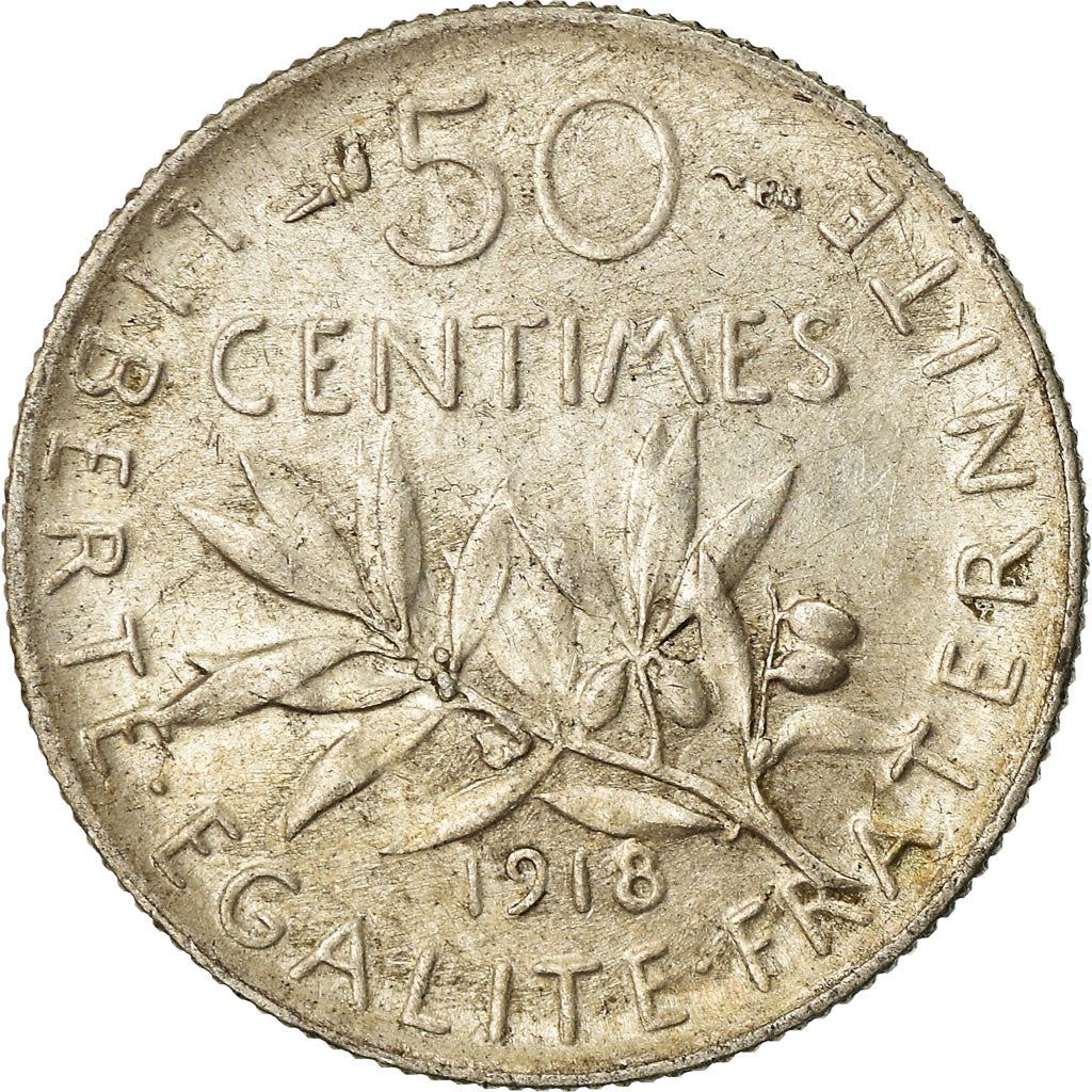 French 50 Centimes Coin | Silver | KM854 | France | 1897 - 1920