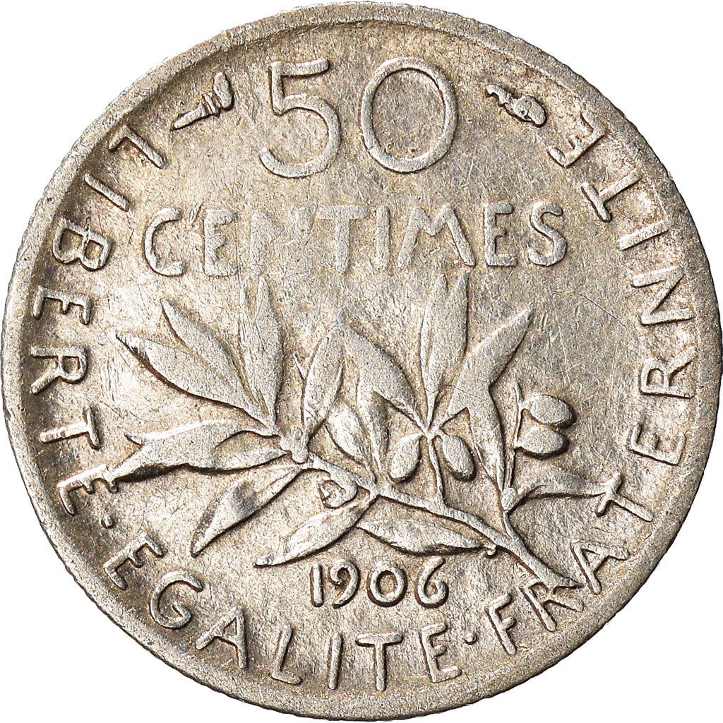 French 50 Centimes Coin | Silver | KM854 | France | 1897 - 1920