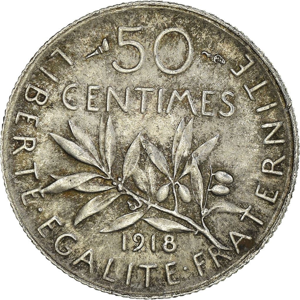 French 50 Centimes Coin | Silver | KM854 | France | 1897 - 1920