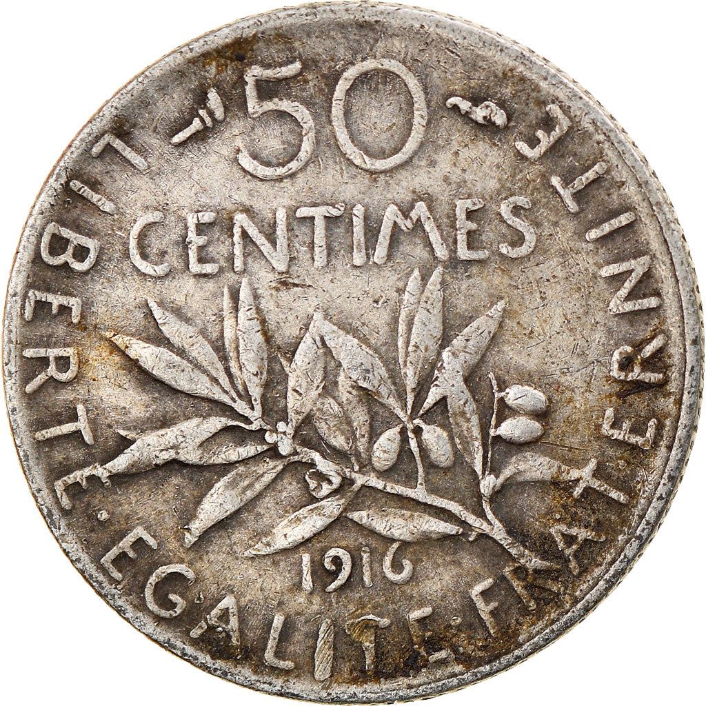 French 50 Centimes Coin | Silver | KM854 | France | 1897 - 1920