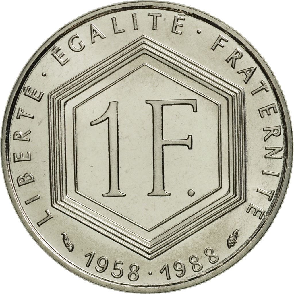 French Coin 1 Franc | Charles de Gaulle | KM963 | France | 1988