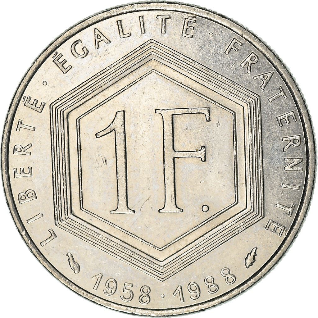 French Coin 1 Franc | Charles de Gaulle | KM963 | France | 1988