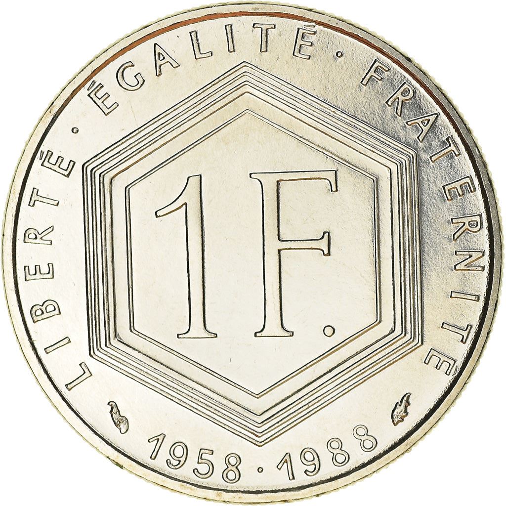 French Coin 1 Franc | Charles de Gaulle | KM963 | France | 1988