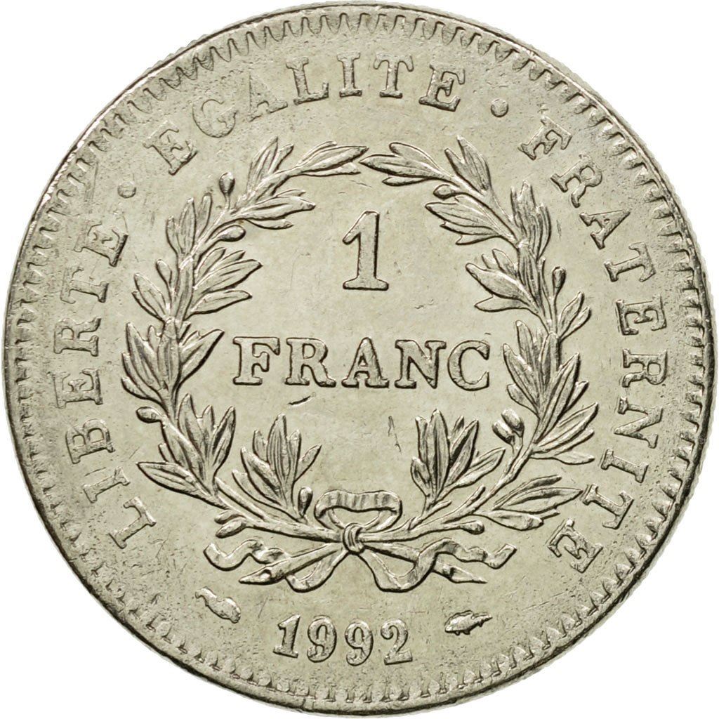 French Coin 1 Franc | French Republic | KM1004.1 | France | 1992