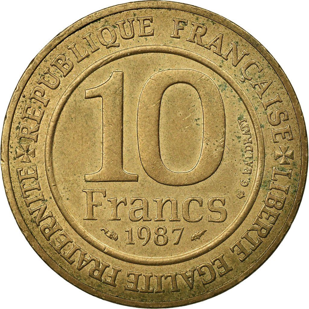 French Coin 10 Francs | Hugh Capet | KM961d | France | 1987