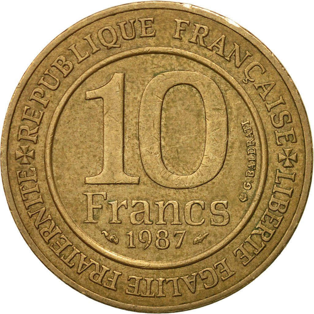 French Coin 10 Francs | Hugh Capet | KM961d | France | 1987