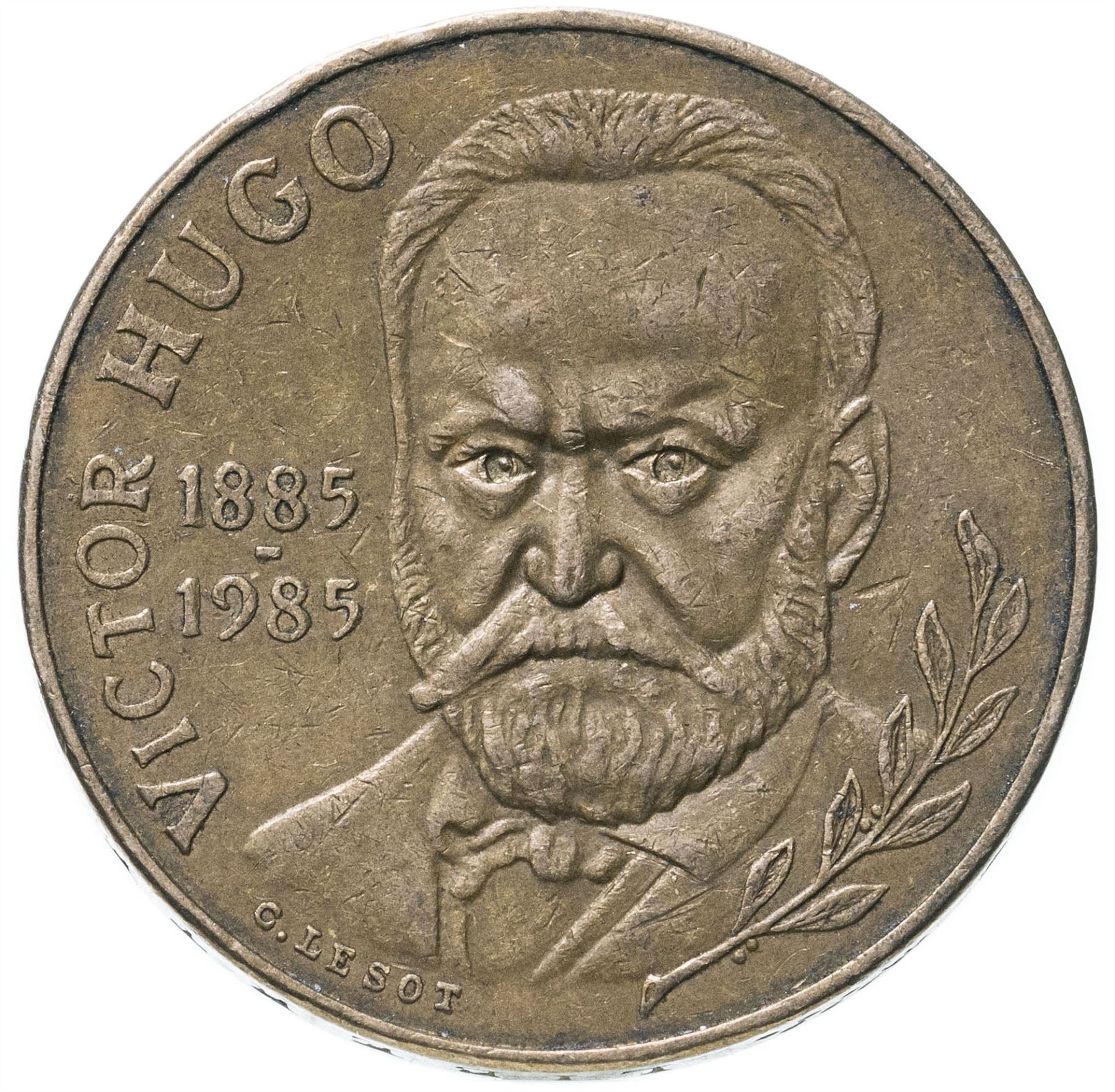 French Coin 10 Francs | Victor Hugo | KM956 | France | 1985