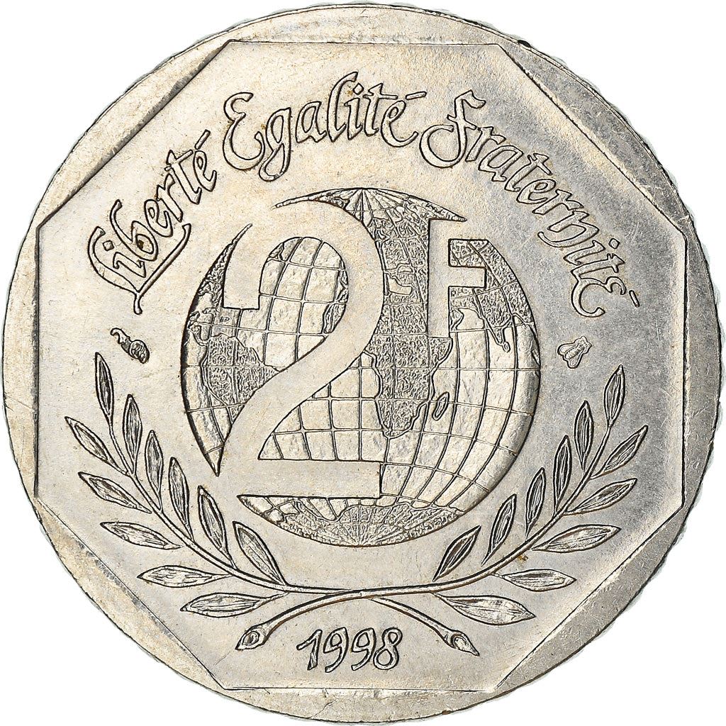 French Coin 2 Francs | Declaration of Human Rights | KM1213 | France | 1998